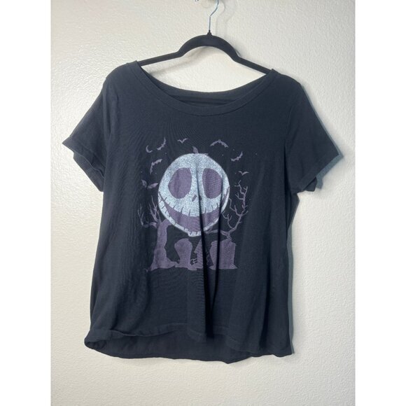 Disney Nightmare Before Christmas Women's‎ Black Shirt Size 0 short sleeve - Picture 2 of 5